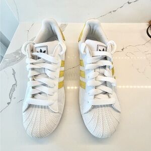 Adidas Yellow Striped Superstar